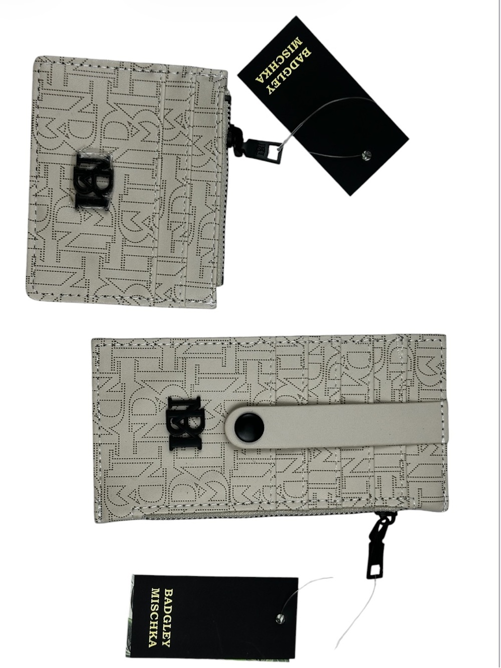 Badgley Mischka Monogram Wallet and Card holder set